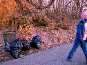Clove Lakes Cleanup At Royal Oaks On Horse Trail By Assertive Kids. Three More Bags of Trash!